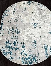 Овальный ковер бирюзовый PALERMO F283 GRAY Овал