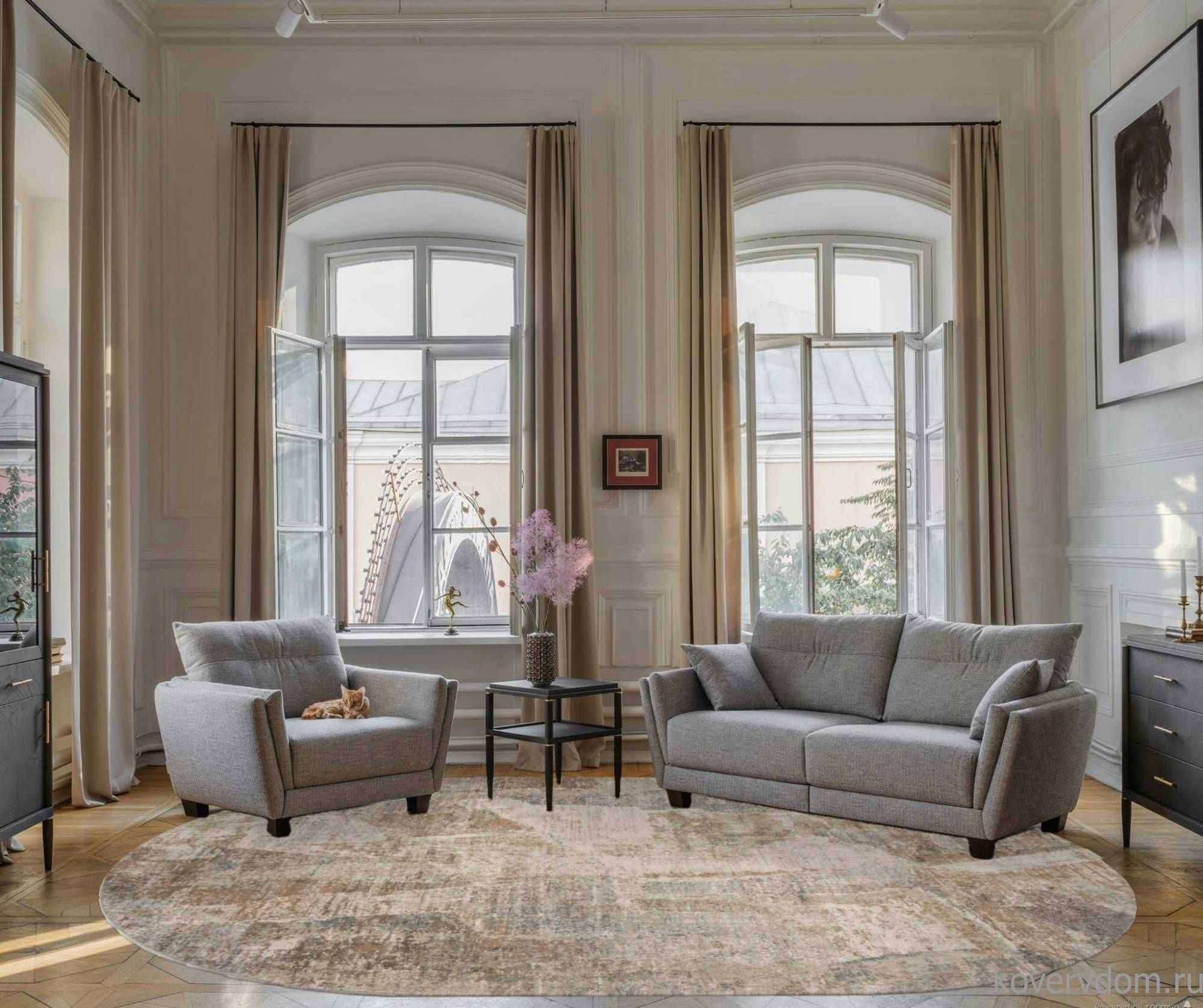 Ковер AFINA-A F428AB BEIGE / PUDRA Овал