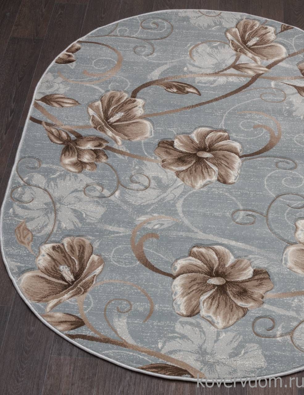 Ковер MEGA CARVING 1059 L.BLUE-BROWN Овал