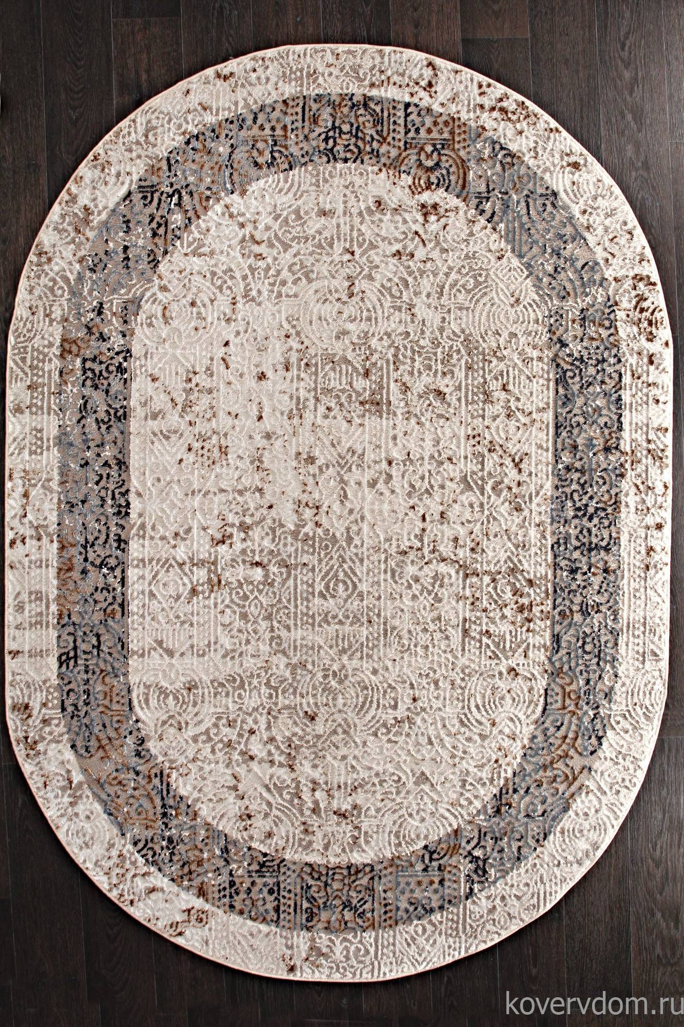 Ковер RODOS 7442A L.BLUE / CREAM Овал Ковер RODOS 7442A L.BLUE / CREAM Овал