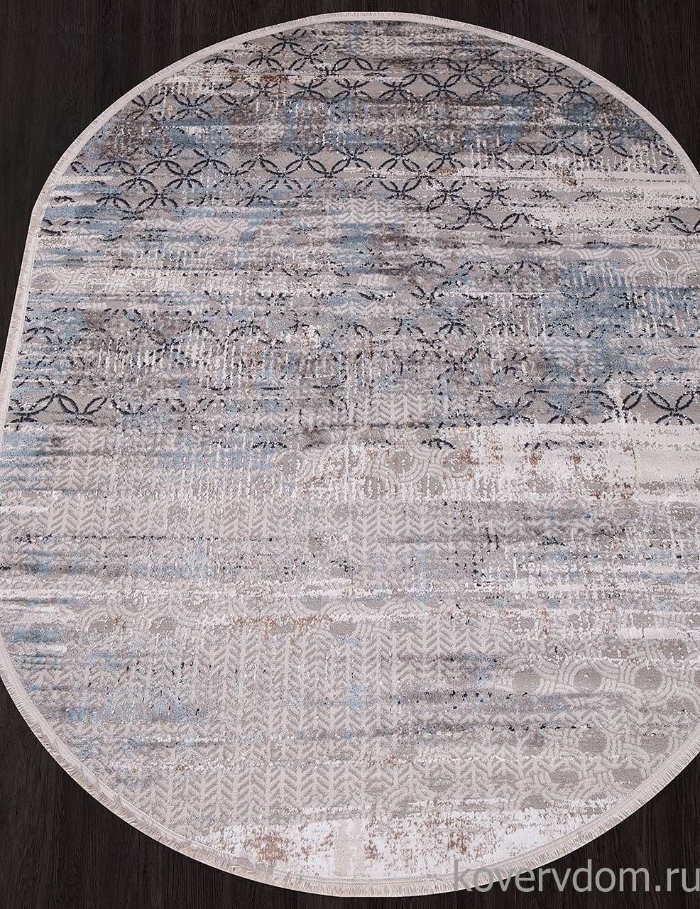 Ковер RODOS 7435A L.BLUE / CREAM Овал Ковер RODOS 7435A L.BLUE / CREAM Овал